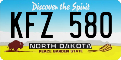 ND license plate KFZ580