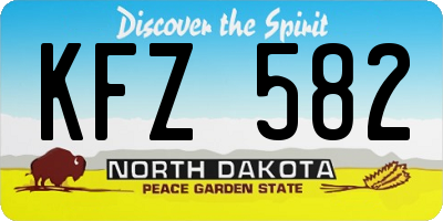 ND license plate KFZ582