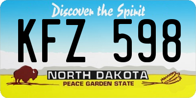 ND license plate KFZ598