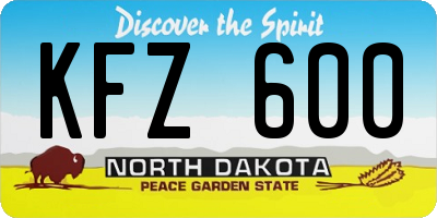 ND license plate KFZ600
