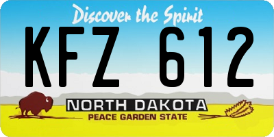 ND license plate KFZ612