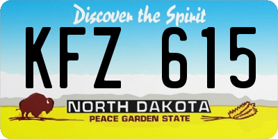 ND license plate KFZ615