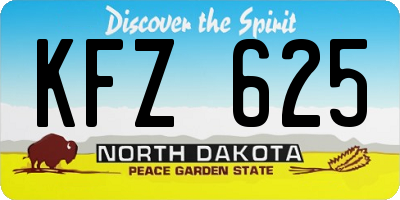 ND license plate KFZ625