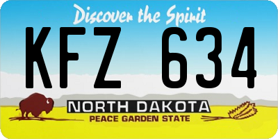 ND license plate KFZ634