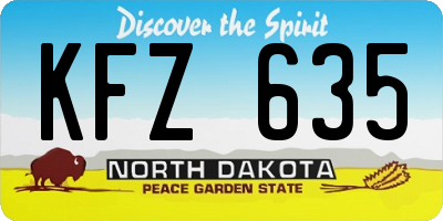 ND license plate KFZ635