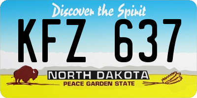ND license plate KFZ637