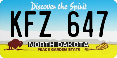 ND license plate KFZ647