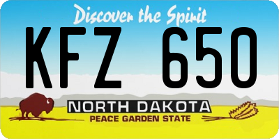 ND license plate KFZ650