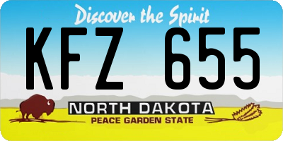 ND license plate KFZ655