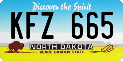 ND license plate KFZ665