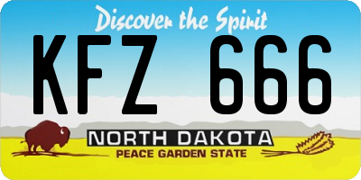 ND license plate KFZ666