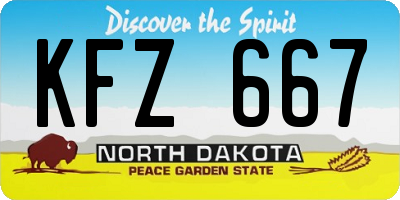 ND license plate KFZ667
