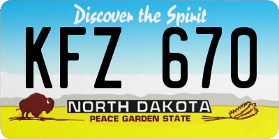 ND license plate KFZ670