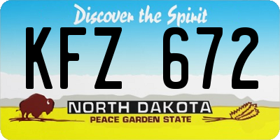 ND license plate KFZ672