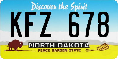 ND license plate KFZ678