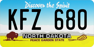 ND license plate KFZ680
