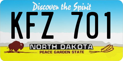 ND license plate KFZ701