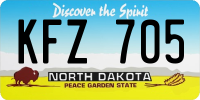 ND license plate KFZ705