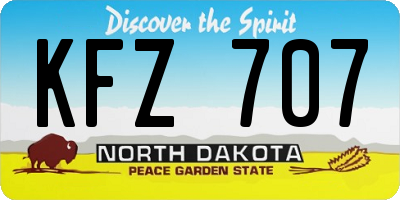 ND license plate KFZ707