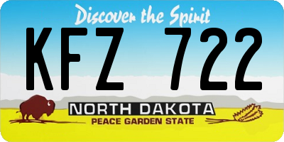 ND license plate KFZ722
