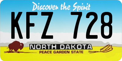 ND license plate KFZ728
