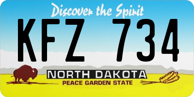 ND license plate KFZ734
