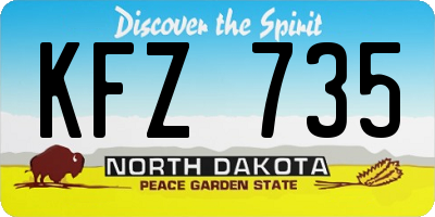 ND license plate KFZ735