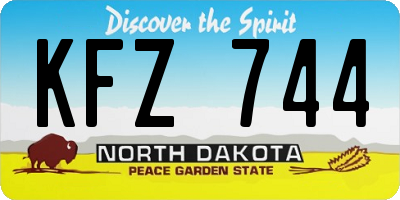 ND license plate KFZ744