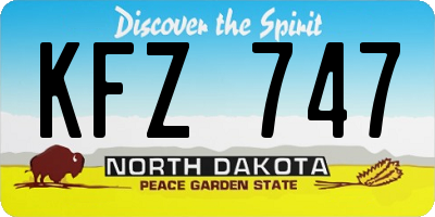 ND license plate KFZ747