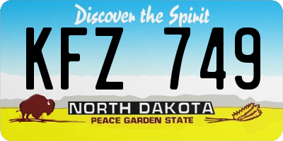ND license plate KFZ749
