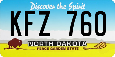 ND license plate KFZ760