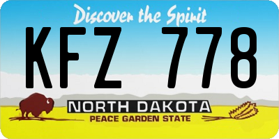 ND license plate KFZ778