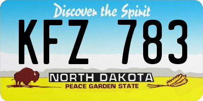 ND license plate KFZ783