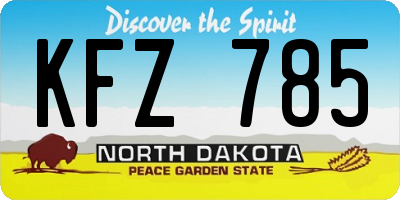 ND license plate KFZ785