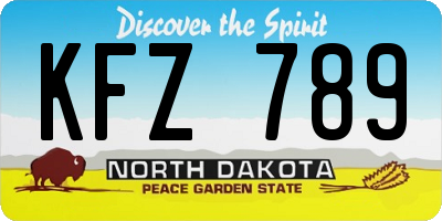 ND license plate KFZ789