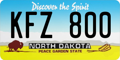 ND license plate KFZ800