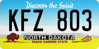 ND license plate KFZ803