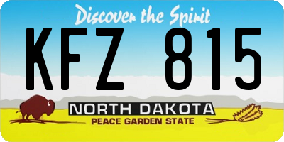 ND license plate KFZ815