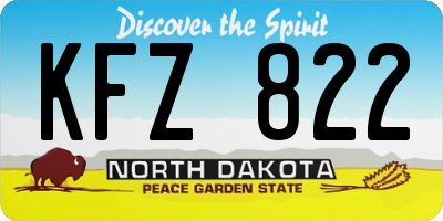 ND license plate KFZ822