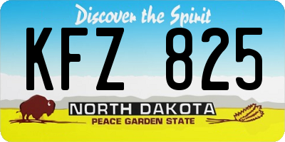 ND license plate KFZ825