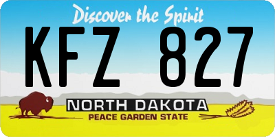 ND license plate KFZ827