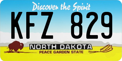 ND license plate KFZ829