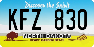 ND license plate KFZ830
