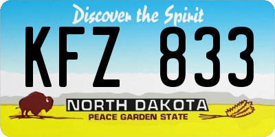 ND license plate KFZ833