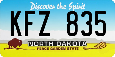 ND license plate KFZ835