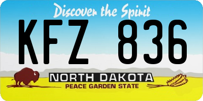 ND license plate KFZ836