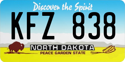 ND license plate KFZ838