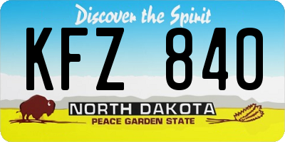 ND license plate KFZ840