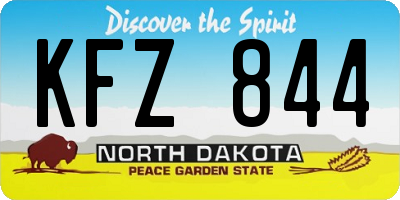 ND license plate KFZ844