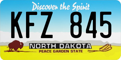 ND license plate KFZ845